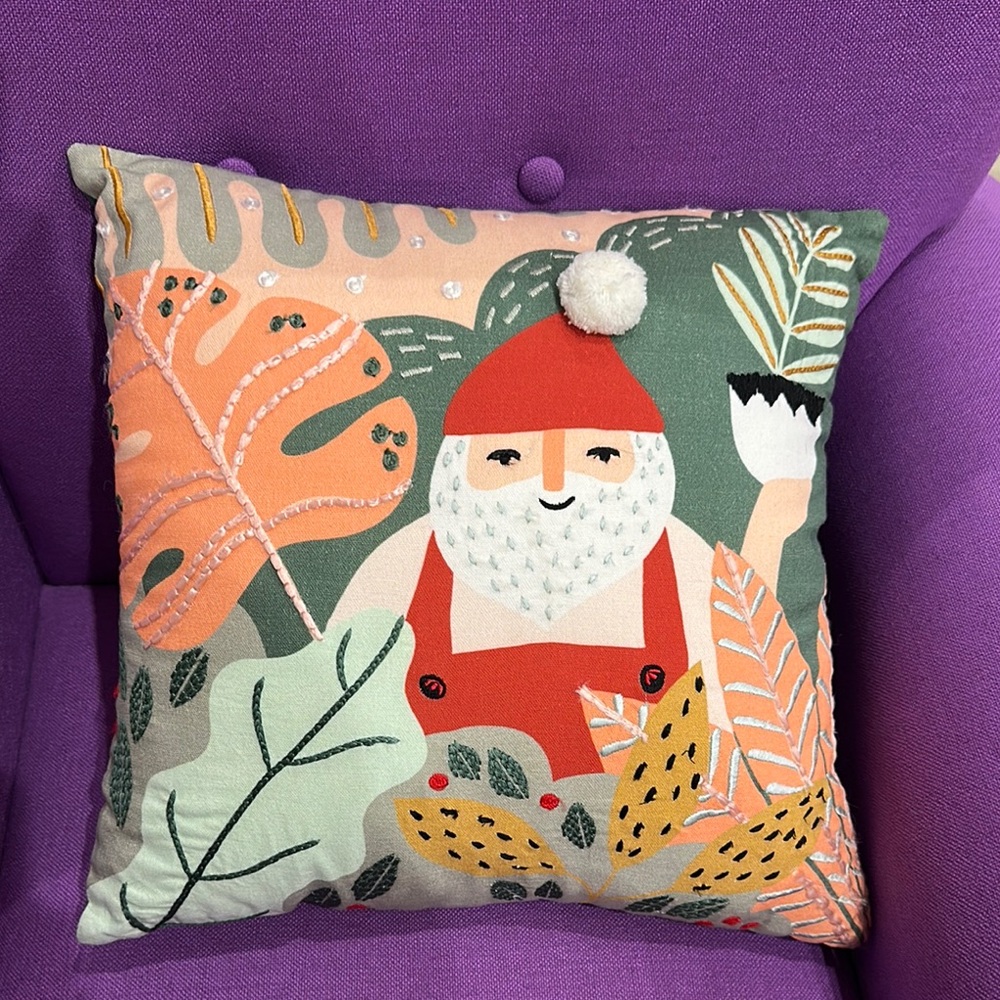 Festive Proud Plant Santa Decorative Pillow